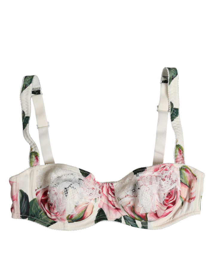 White Floral Balconette Underwired Bra Underwear