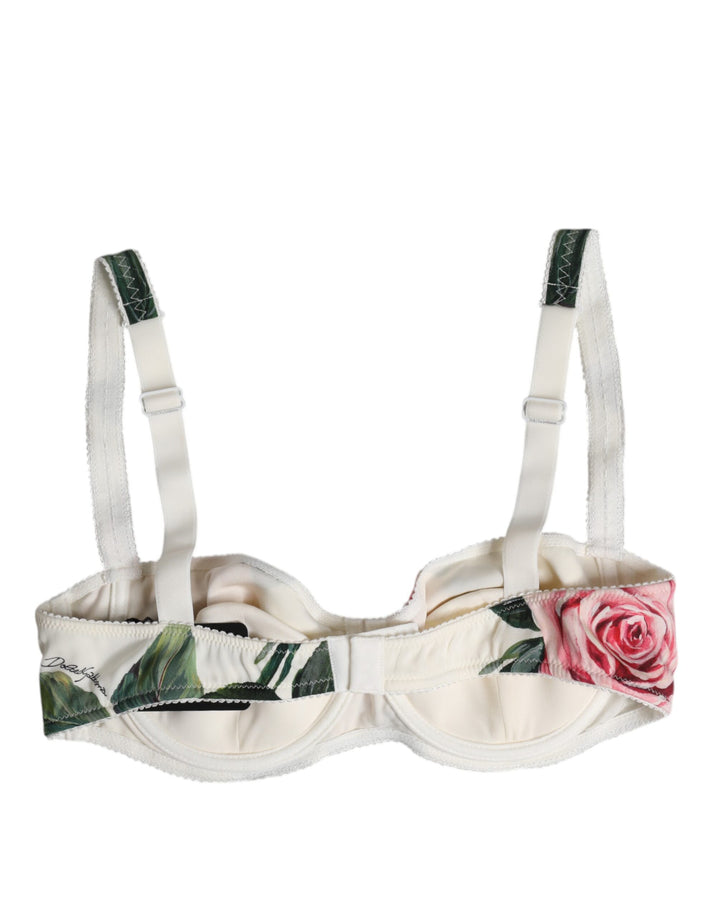 White Floral Balconette Underwired Bra Underwear