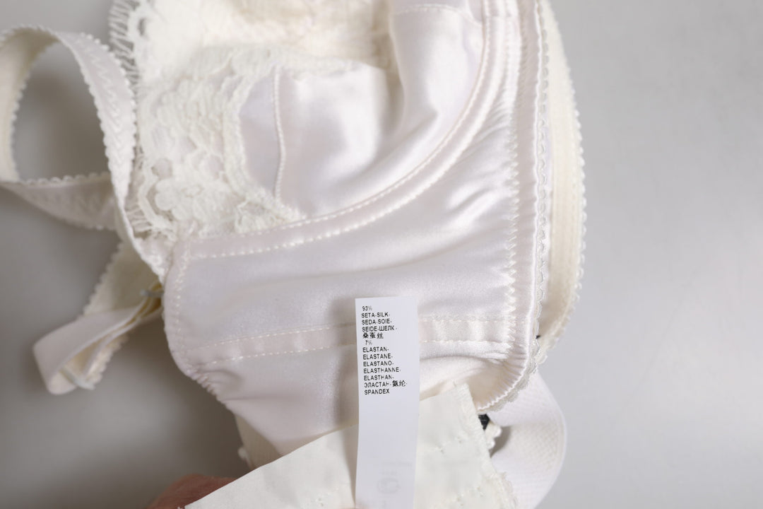 White Silk Underwired Balconette Bra Underwear