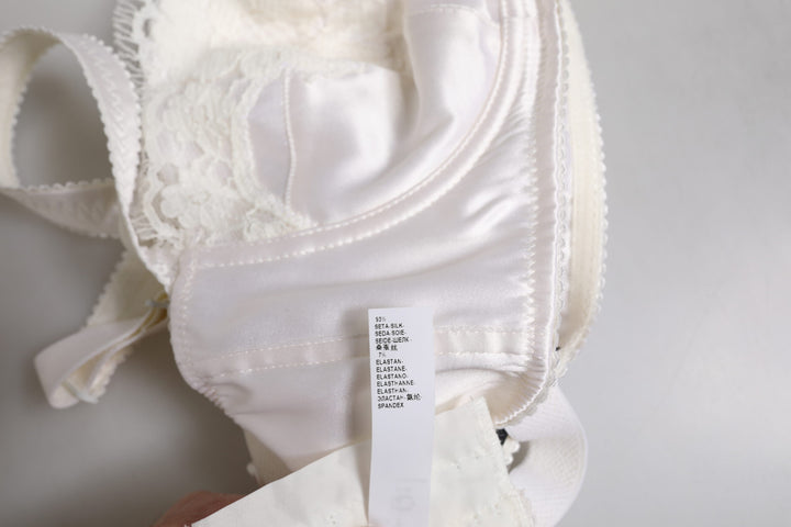 White Silk Underwired Balconette Bra Underwear