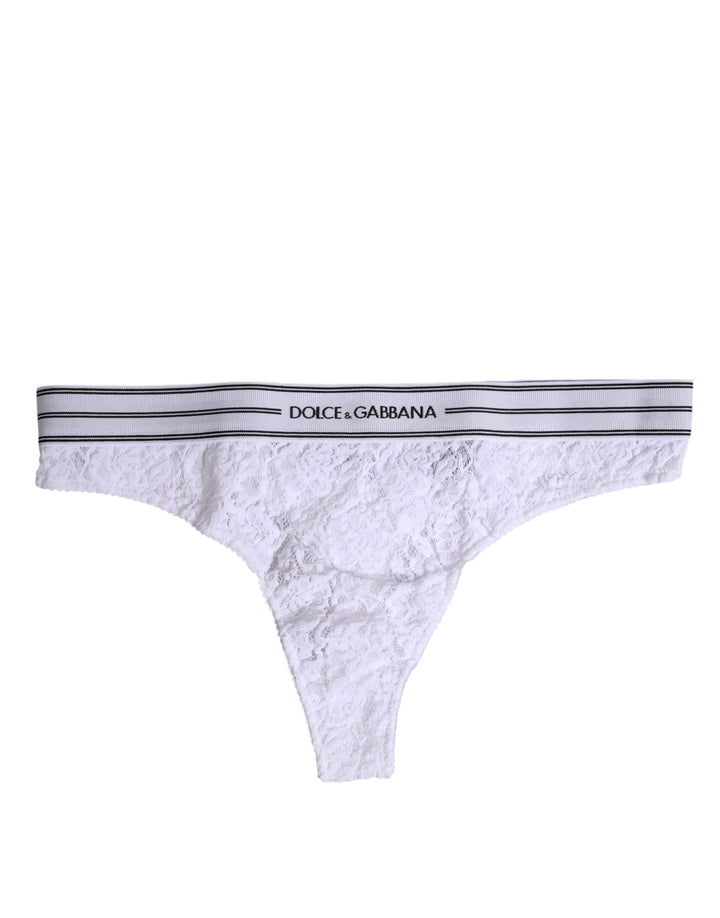 White Nylon Floral Lace Bottom Panty Underwear