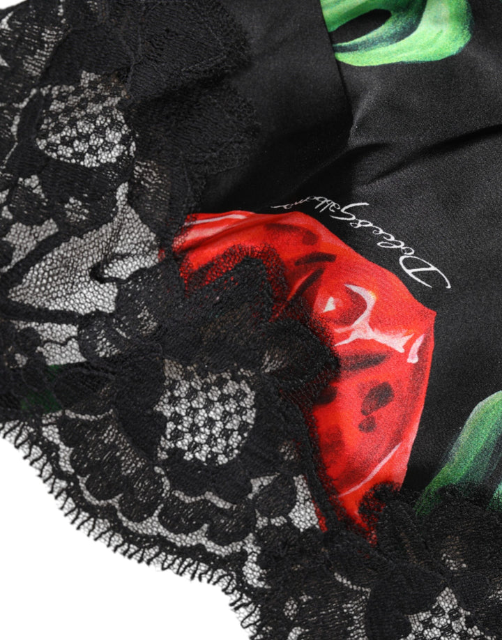 Multicolor Floral Silk Tank Lingerie Underwear