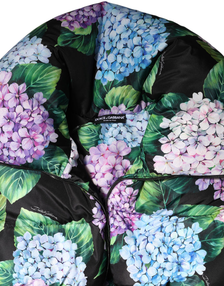 Multicolor Floral Print Puffer Quilted Jacket