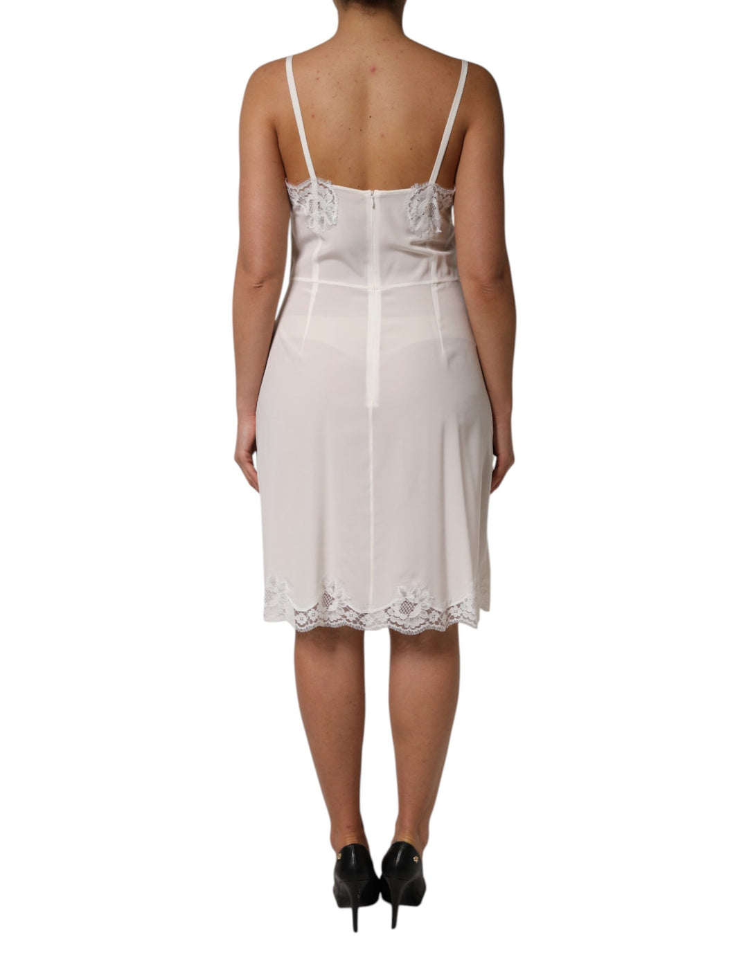 d&g lace dress Dolce & Gabbana Sleeveless Floral A-line With Dg Logo and a round neck Dolce & Gabbana Devor Dg