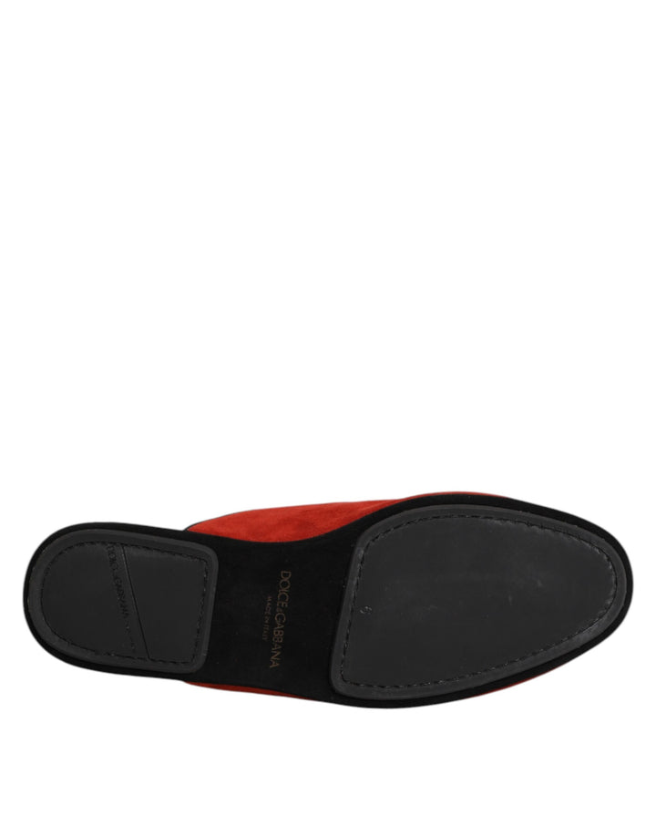 Orange Suede Slides Flat Slipper Shoes
