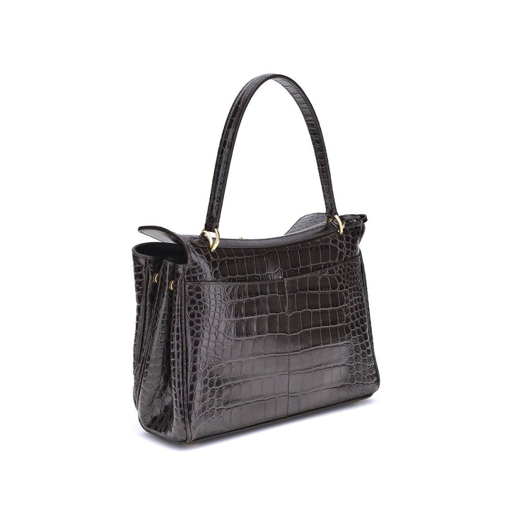 Rodeo Shoulder Bag in crocodile-print leather