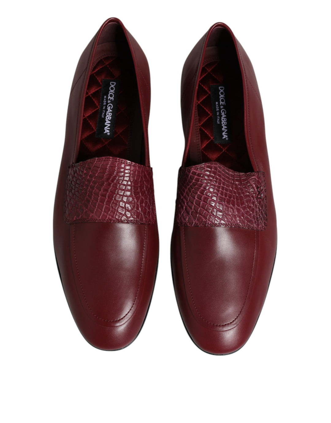Burgundy Calfskin Leather Formal Slip On Shoes