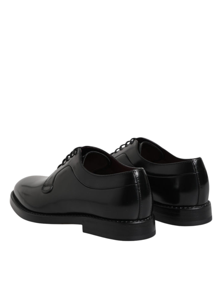 Black Calf Leather Lace Up Dress Derby Shoes