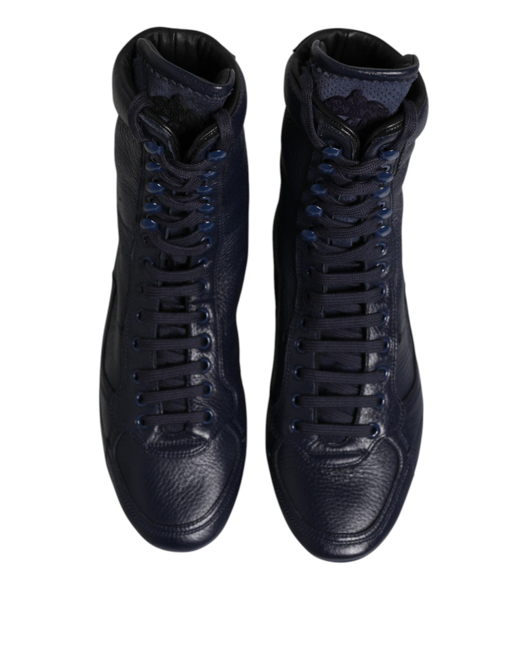 Dark Blue Leather KING High Top Sneakers Shoes