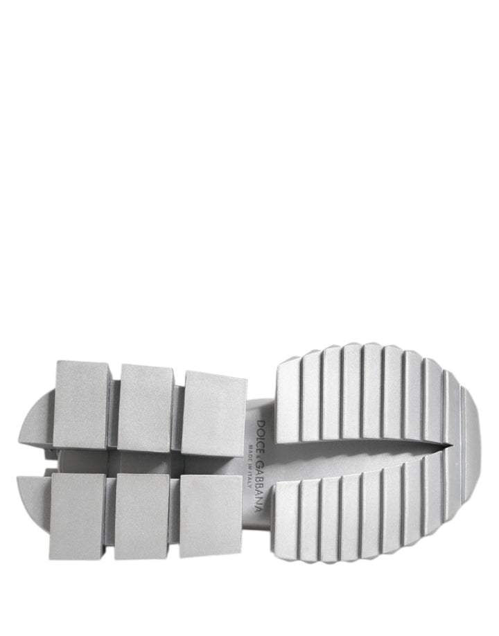 Silver Leather Super Queen Sneakers Shoes