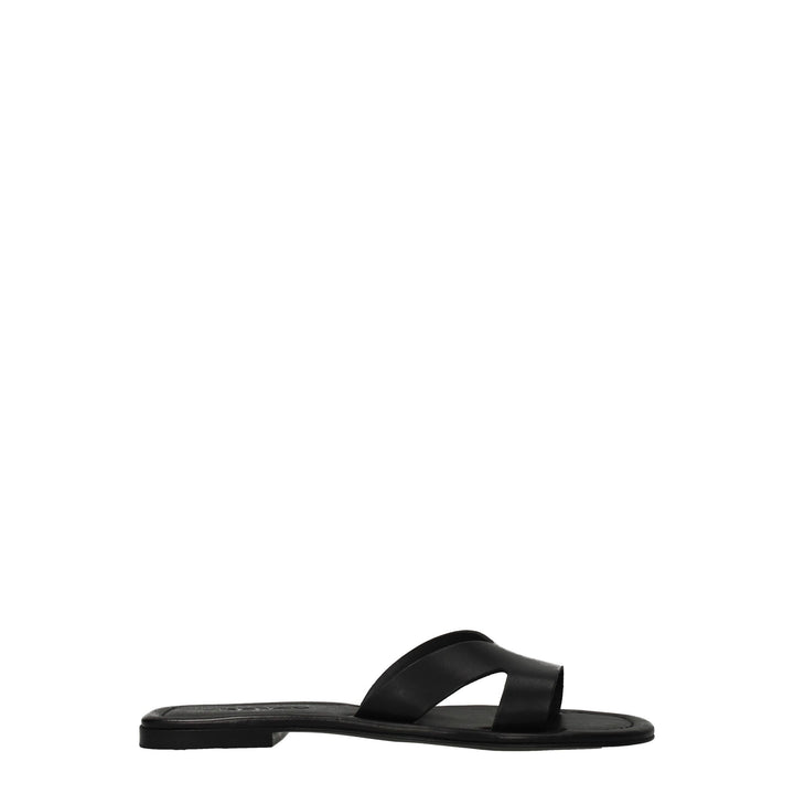Black Leather Slipper