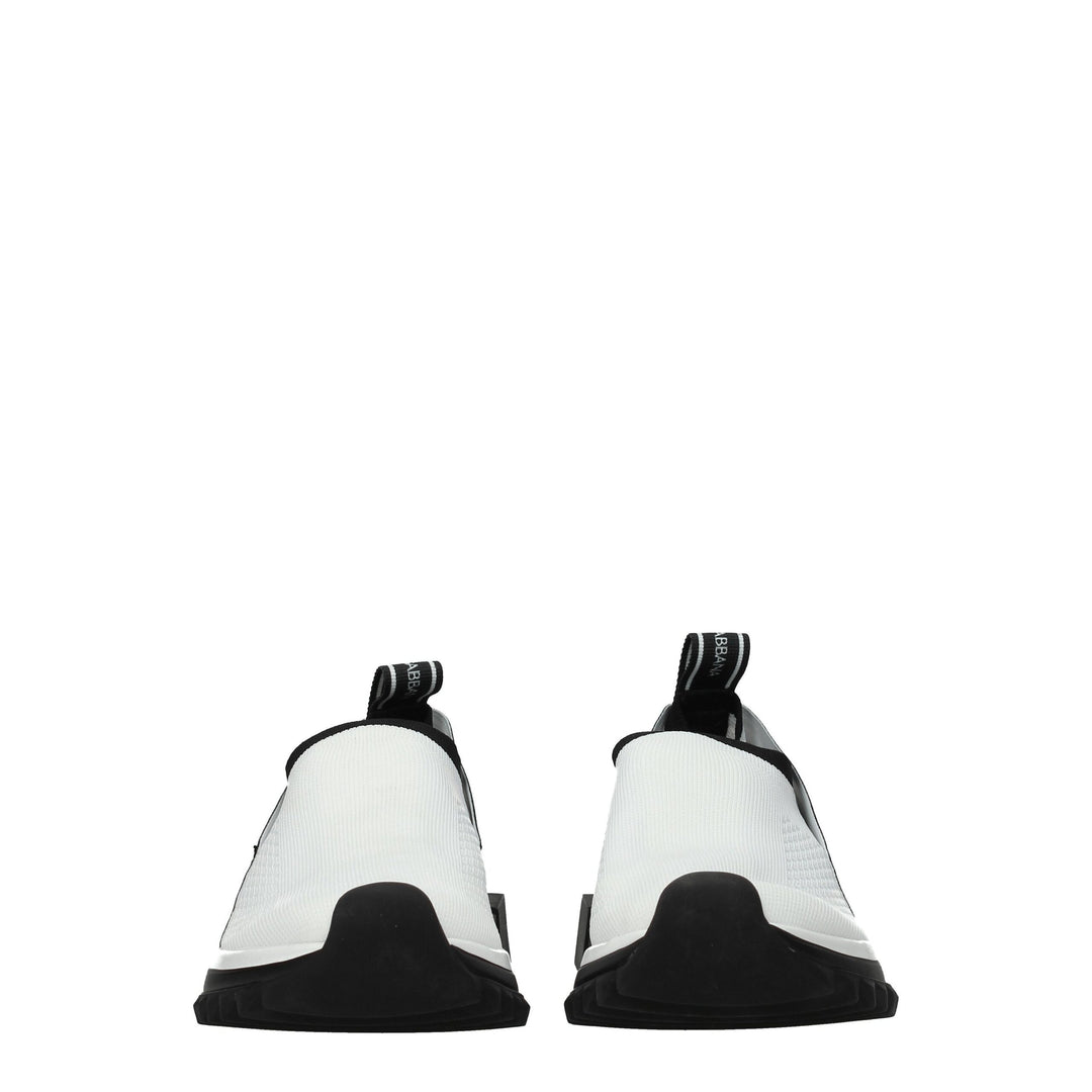 White Fabric Sneakers