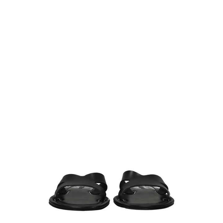 Black Leather Slipper