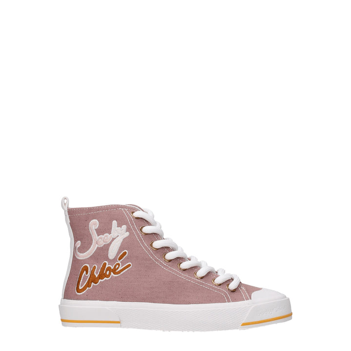 Pink Fabric Sneakers
