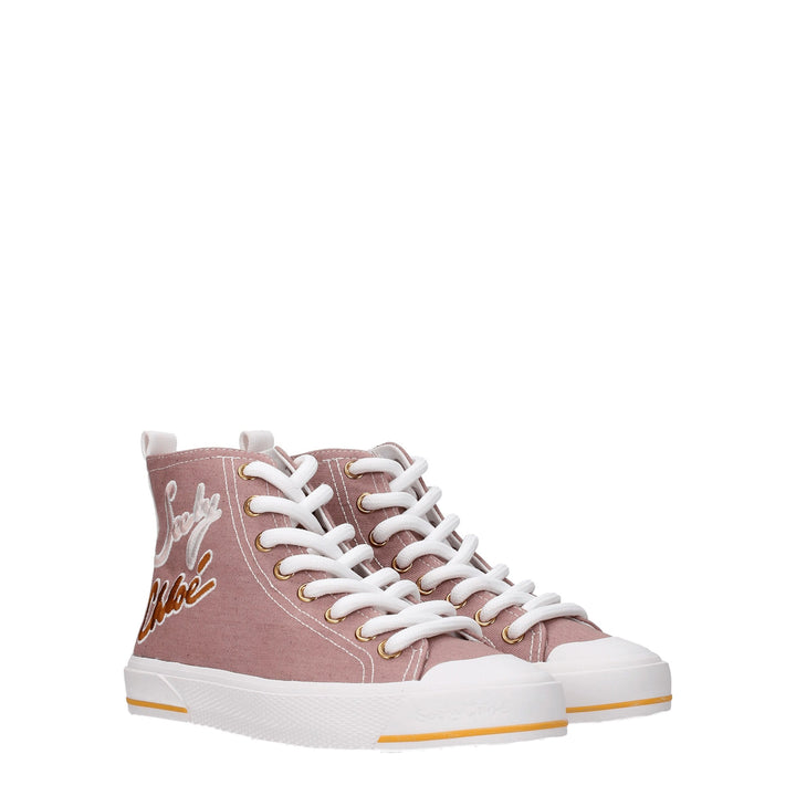 Pink Fabric Sneakers