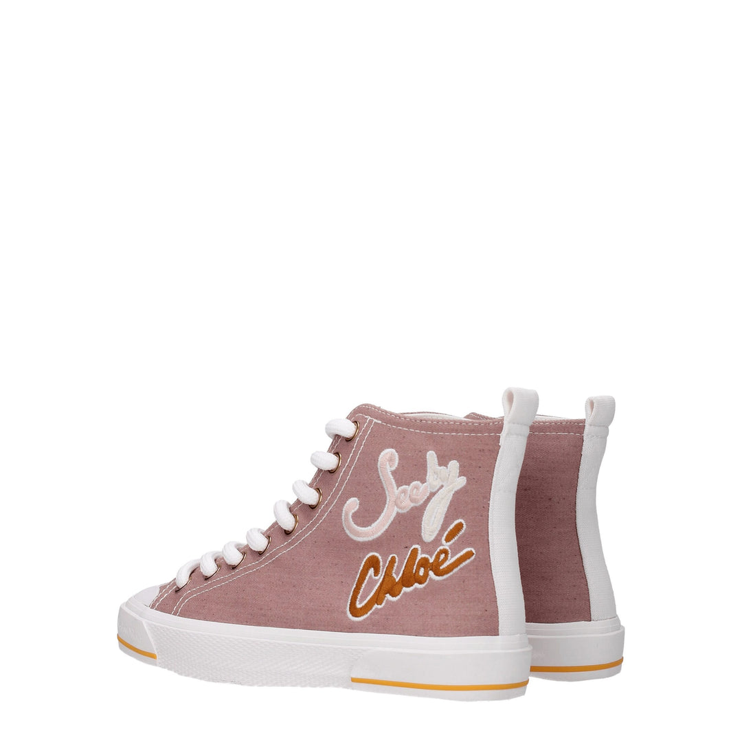 Pink Fabric Sneakers