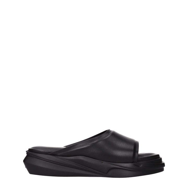 Black Leather Slipper