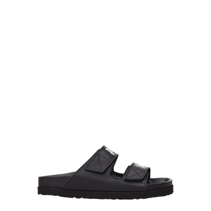 Black Leather Slipper