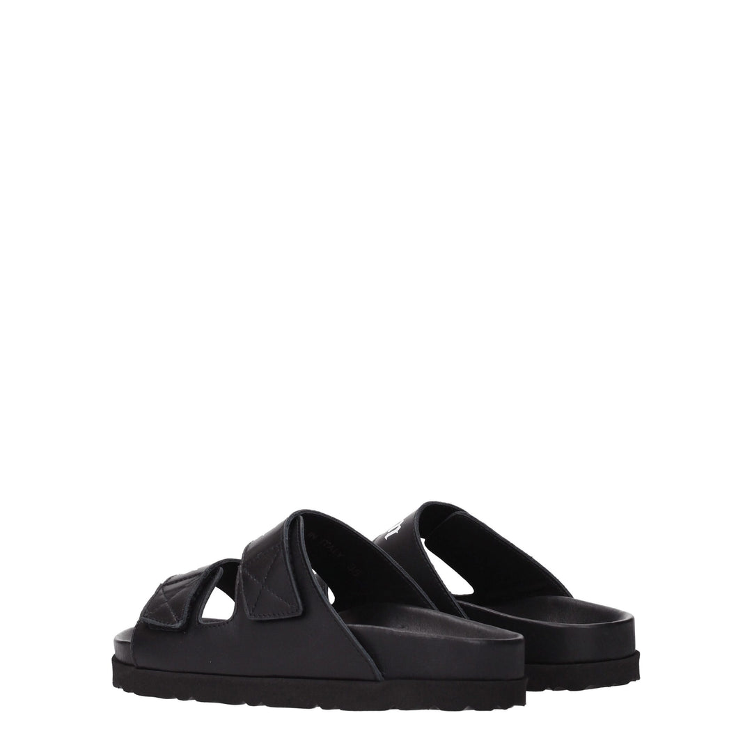 Black Leather Slipper
