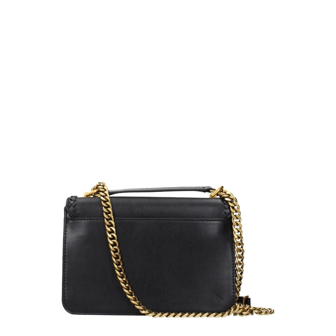 Michael Kors Black Leather Shoulder Bags