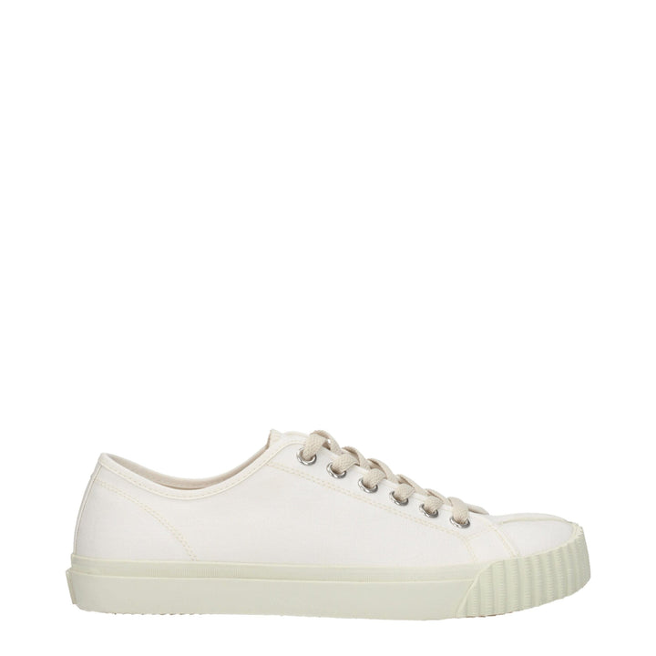 White Fabric Sneakers
