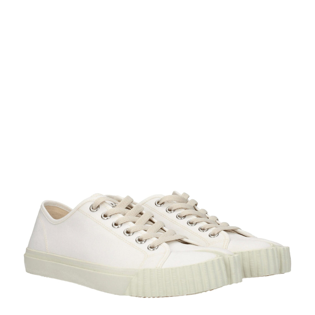 White Fabric Sneakers