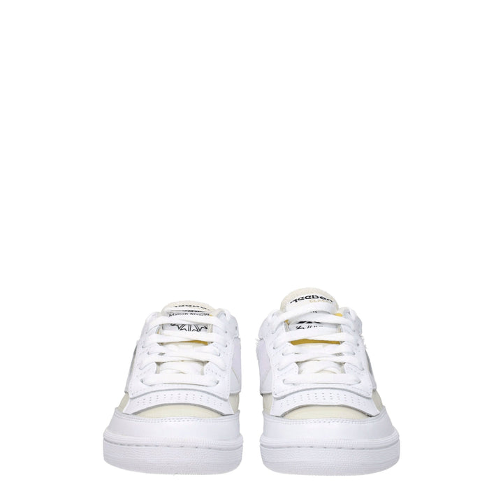 White Fabric Sneakers