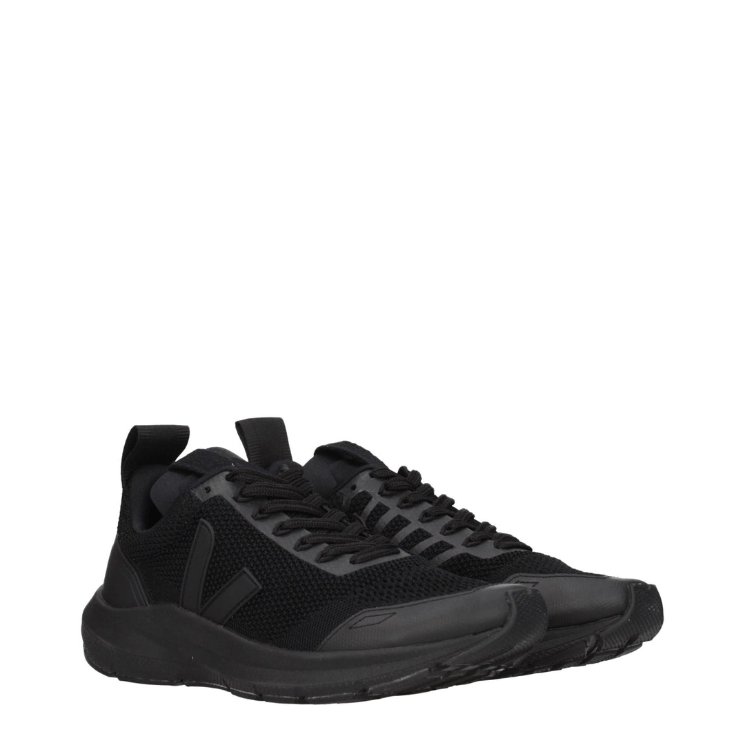 Black Fabric Sneakers