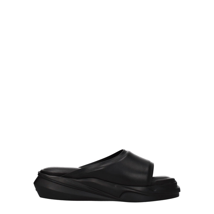 Black Leather Slipper