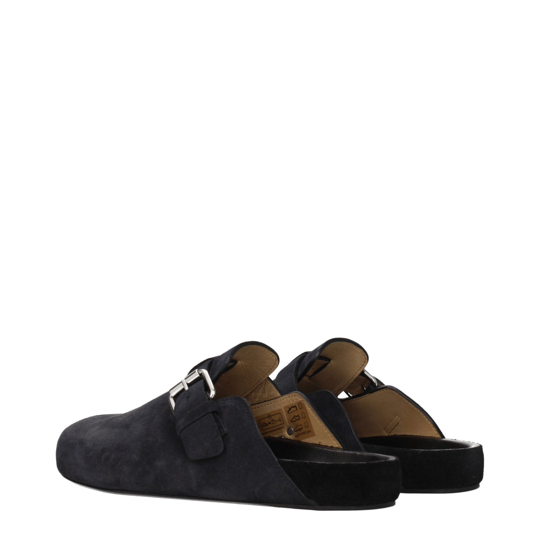 Black Leather Slippers Sandals