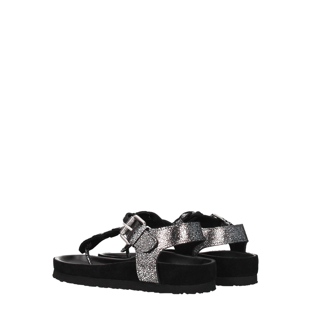 Black Leather Flip-Flop Sandal