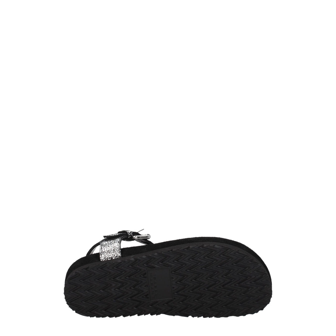 Black Leather Flip-Flop Sandal