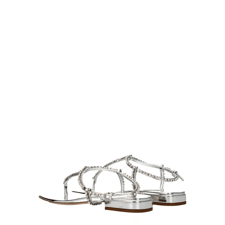 Gray Leather Flip-Flop Sandal
