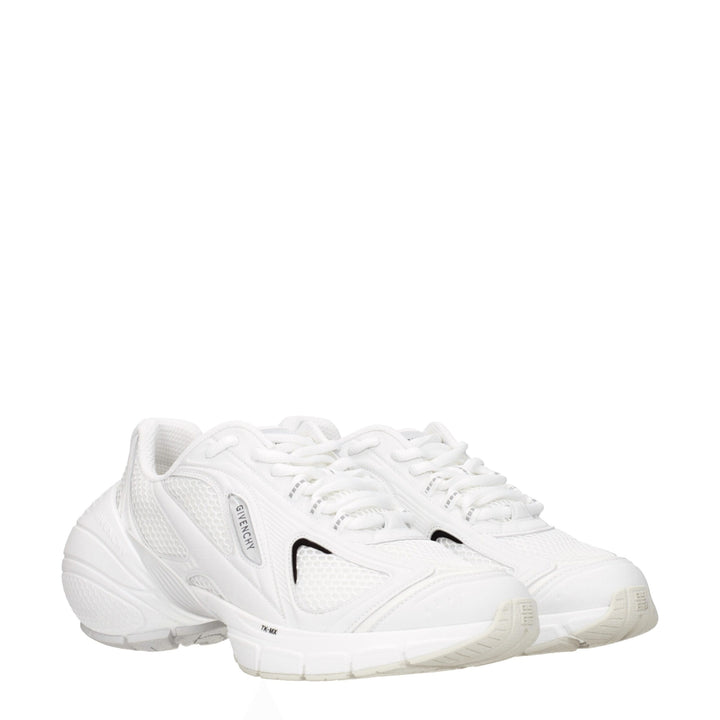 White Fabric Sneakers