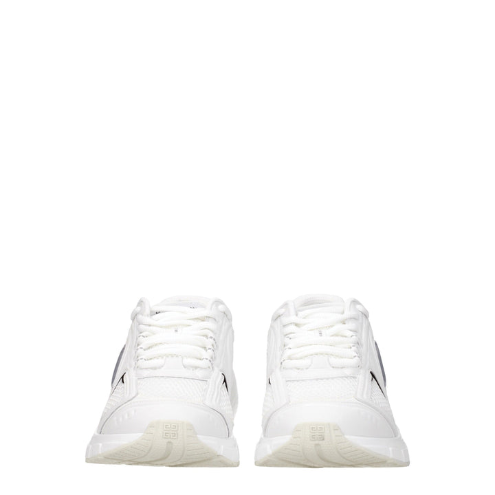 White Fabric Sneakers