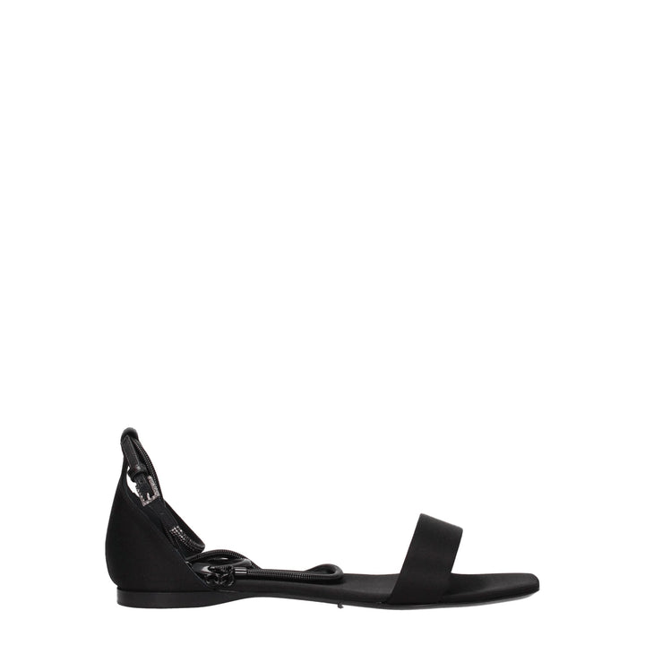 Black Satin Sandal