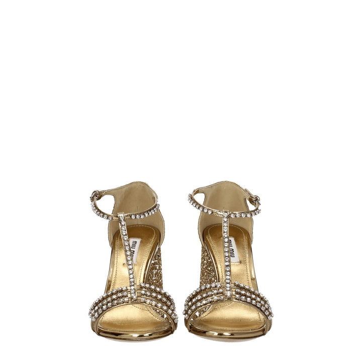 Miu Miu Gold Plastic Platforms