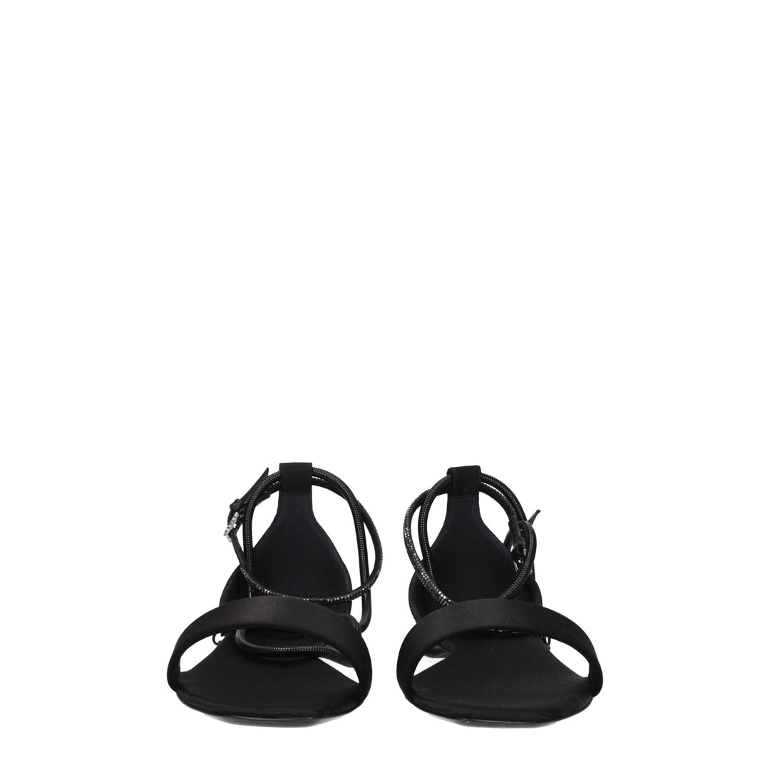 Black Satin Sandal