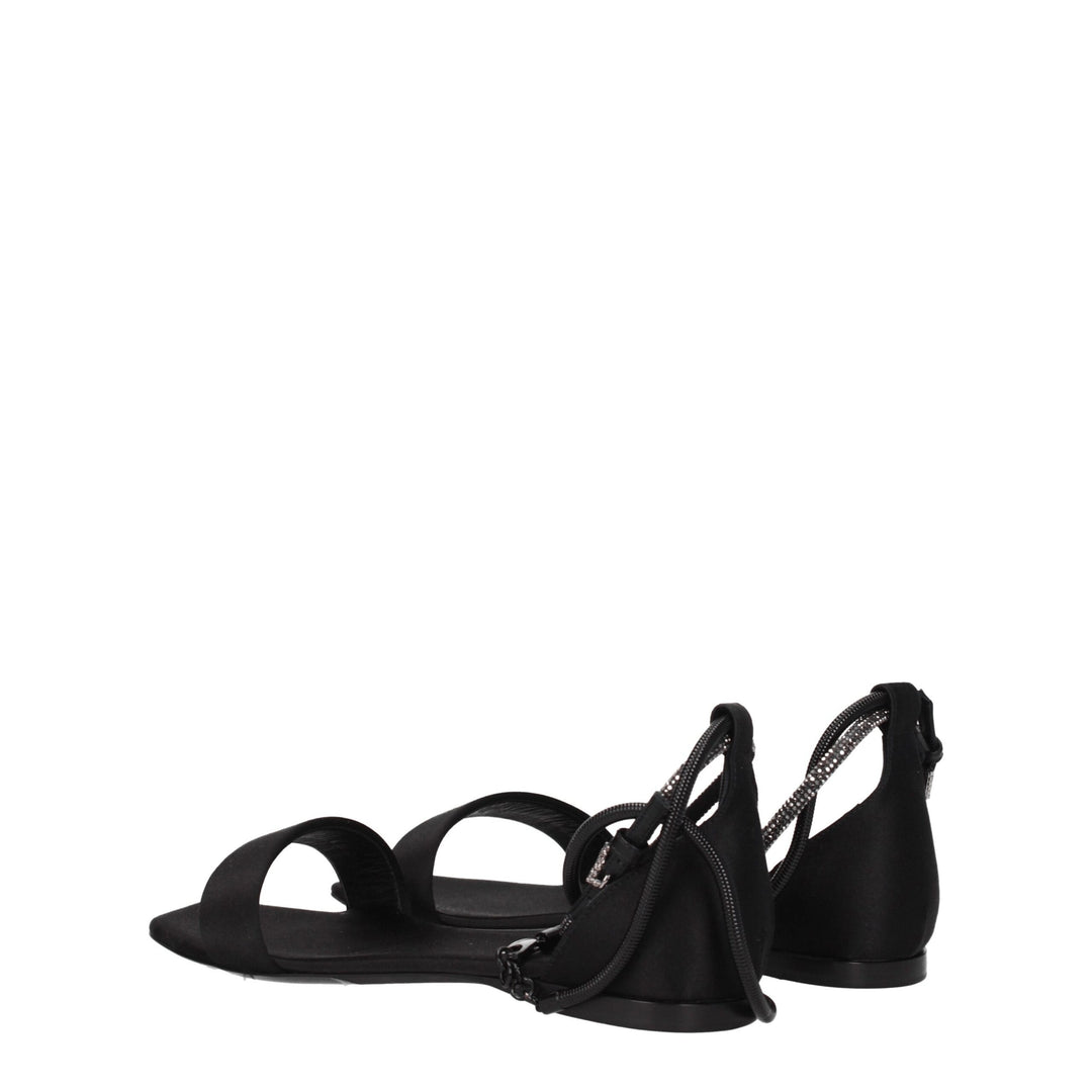 Black Satin Sandal