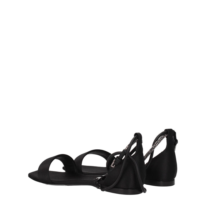 Black Satin Sandal