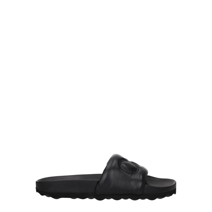 Black Leather Slipper