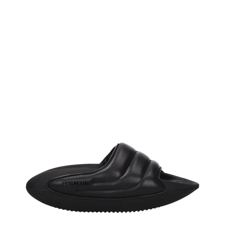 Black Leather Slipper