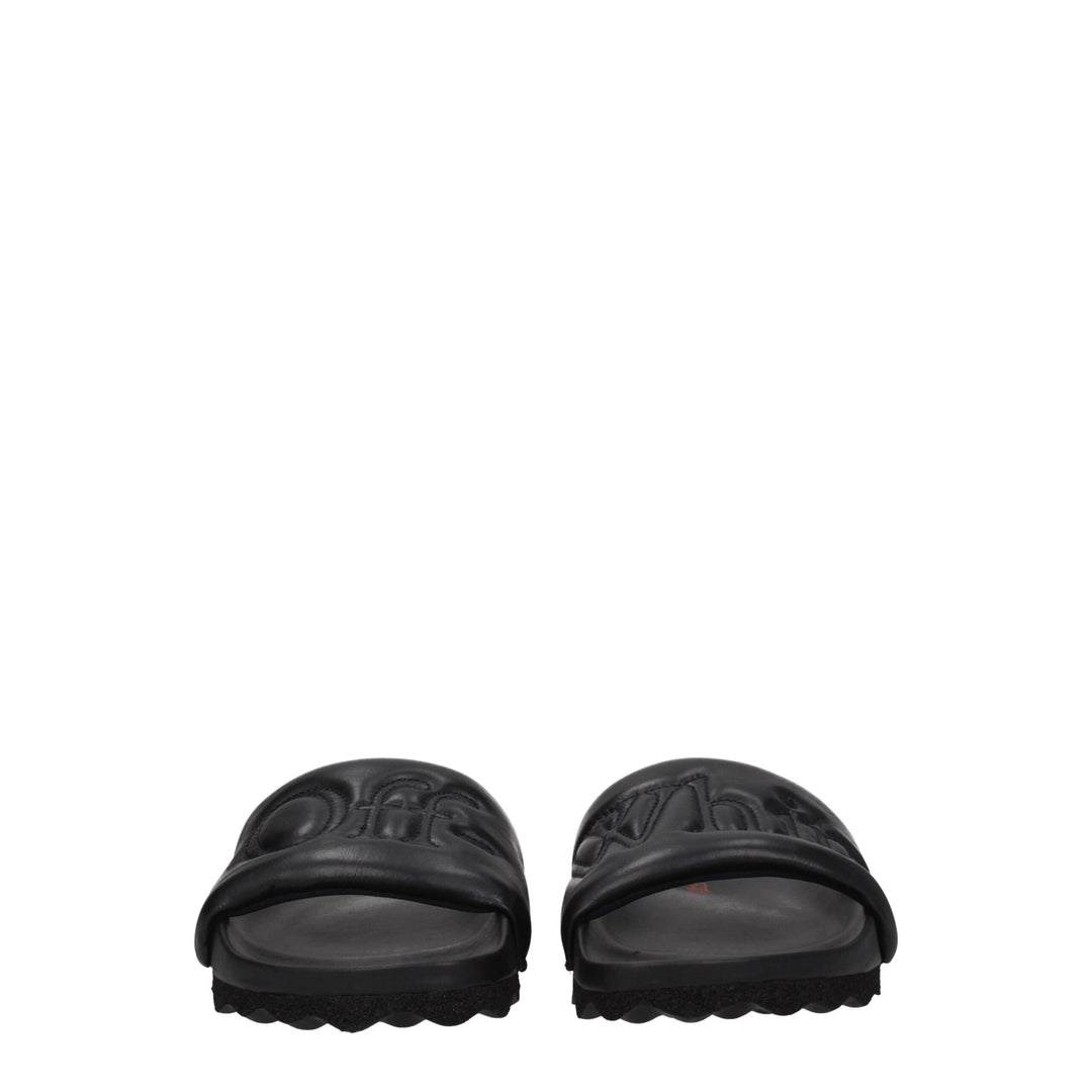 Black Leather Slipper
