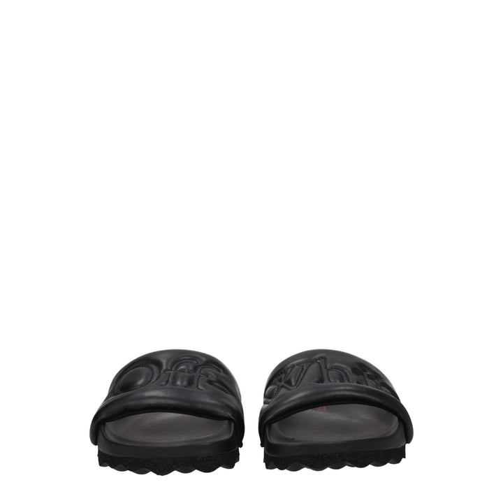 Black Leather Slipper
