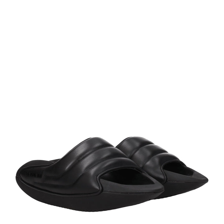 Black Leather Slipper