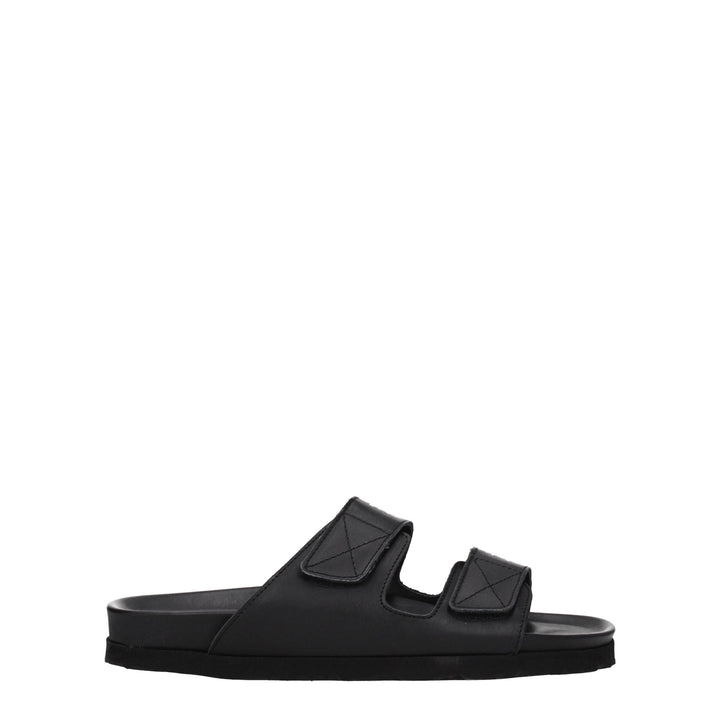 Black Leather Slipper
