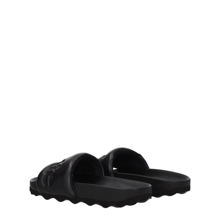 Black Leather Slipper