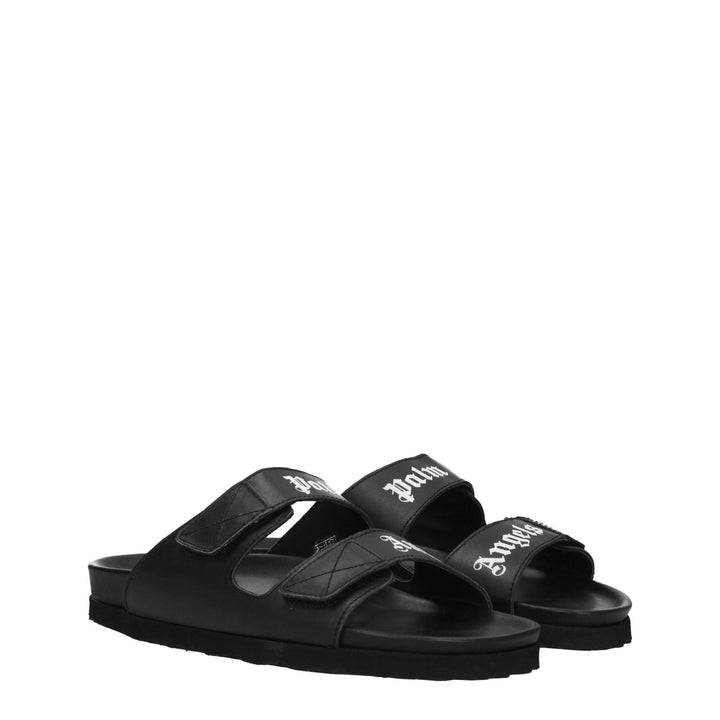 Black Leather Slipper