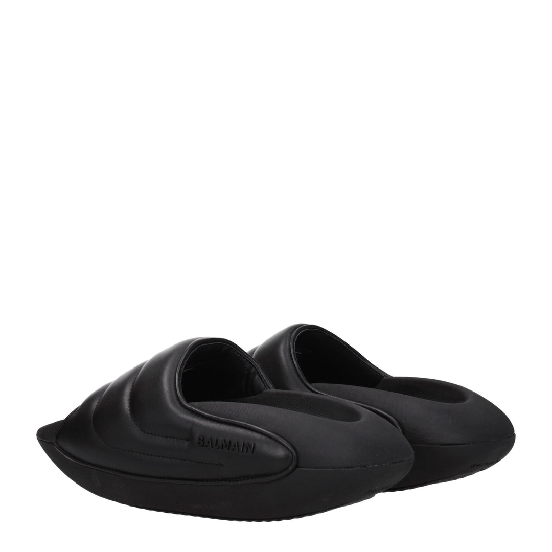 Black Leather Slipper
