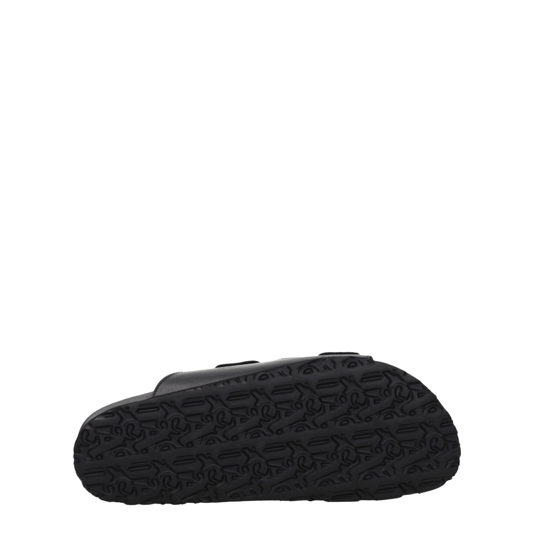 Black Leather Slipper